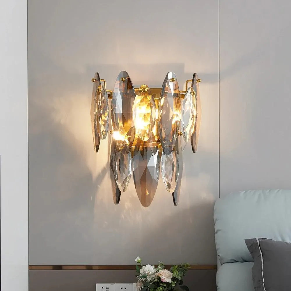 Multi sided Hand Crystal Wall Sconce-Meet Lighting