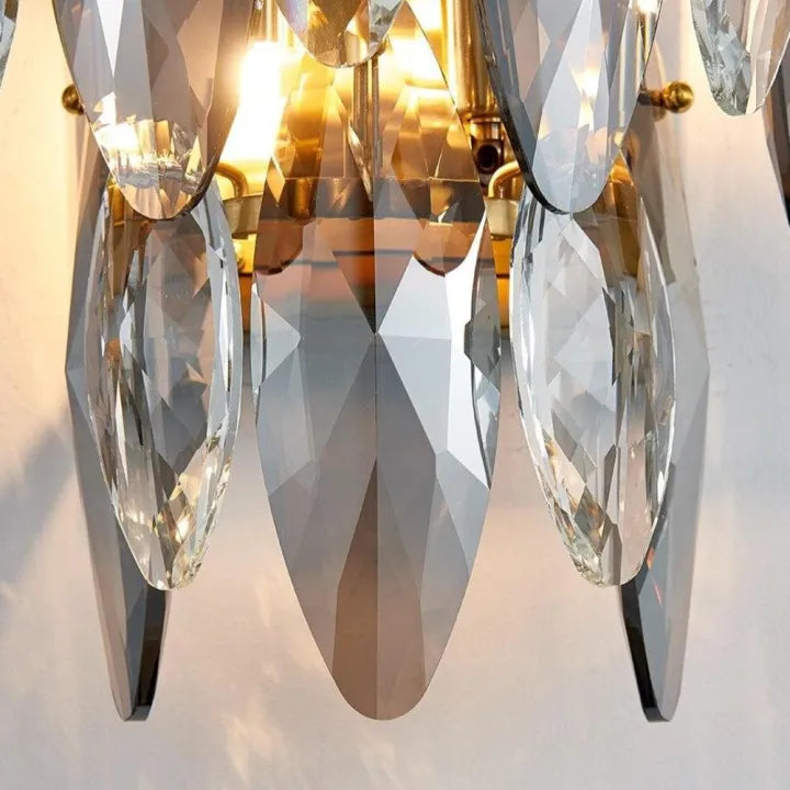 Multi sided Hand Crystal Wall Sconce-Meet Lighting