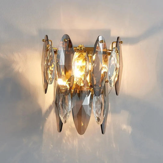 Multi sided Hand Crystal Wall Sconce-Meet Lighting