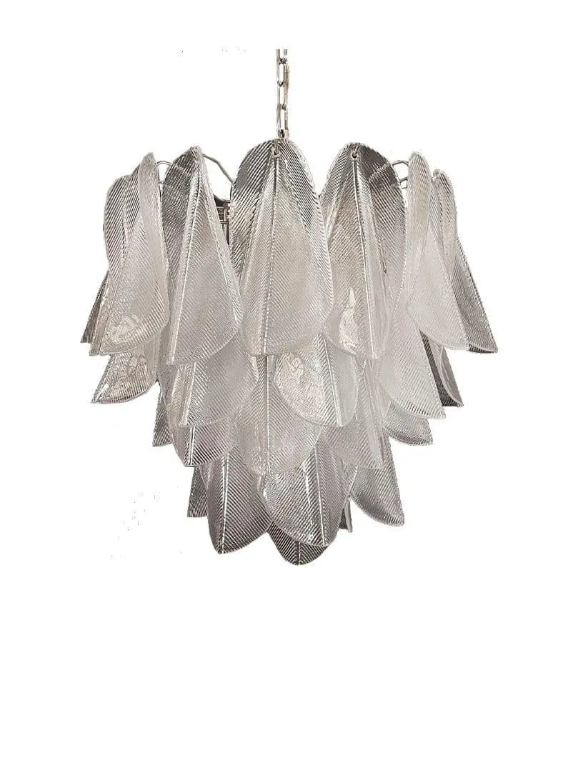 Murano Chandelier – Rondini – 41 glass leaves – Transparent by Meetlighting