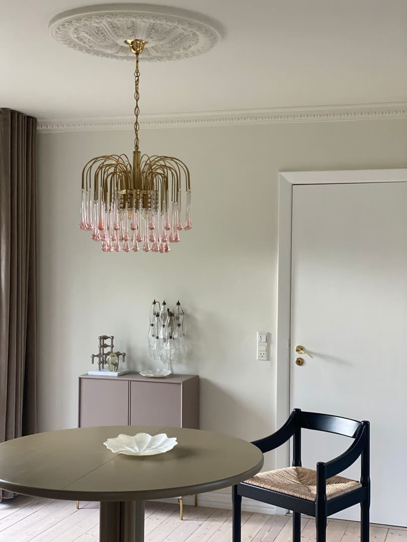 Vintage – Murano Teardrops Chandelier – 70s – Pink prisms