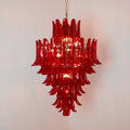 Murano Glass Crimson Cascade Chandelier