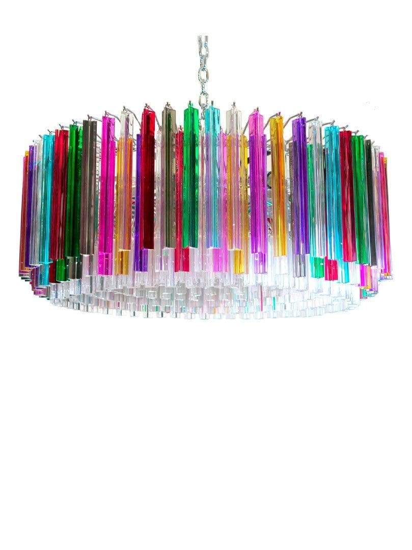 Murano Chandelier – Triedri Round – 391 prisms – Multi by Meetlighting