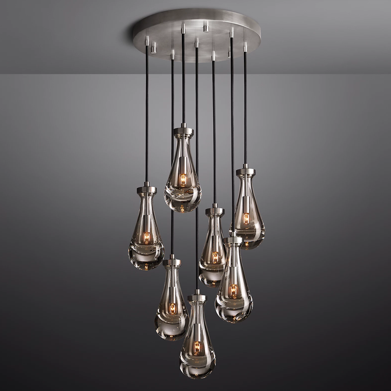 Raindrop Modern Round 18'' 7-Light Chandelier For Living Room