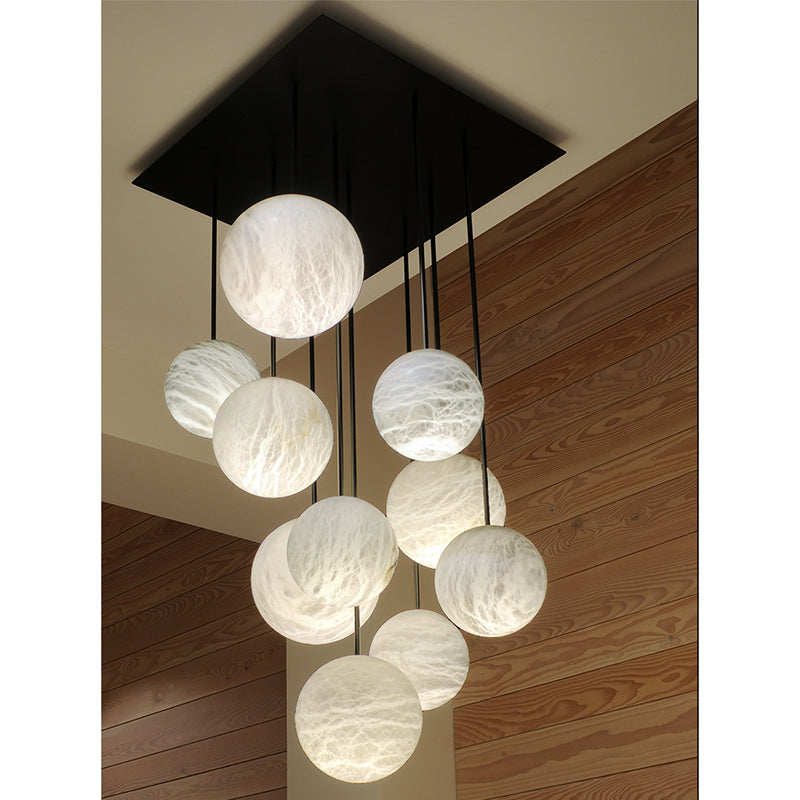 Nami Alabaster Sphere Multi-Light Chandelier-MEET LIGHTING