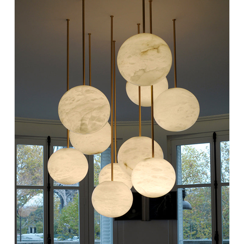 Alabaster Sphere Group Pendant Chandelier,Multi Pendant Light-MEET LIGHTING
