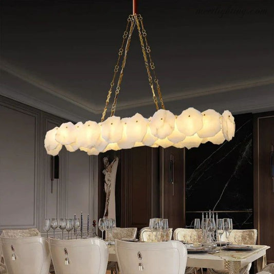 Nasile Alabaster Chain Linear Chandelier-Meet Lighting