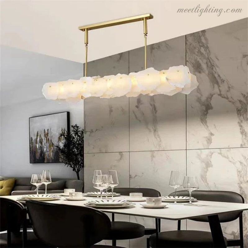 Nasile Alabaster Linear Chandelier-MEET LIGHTING