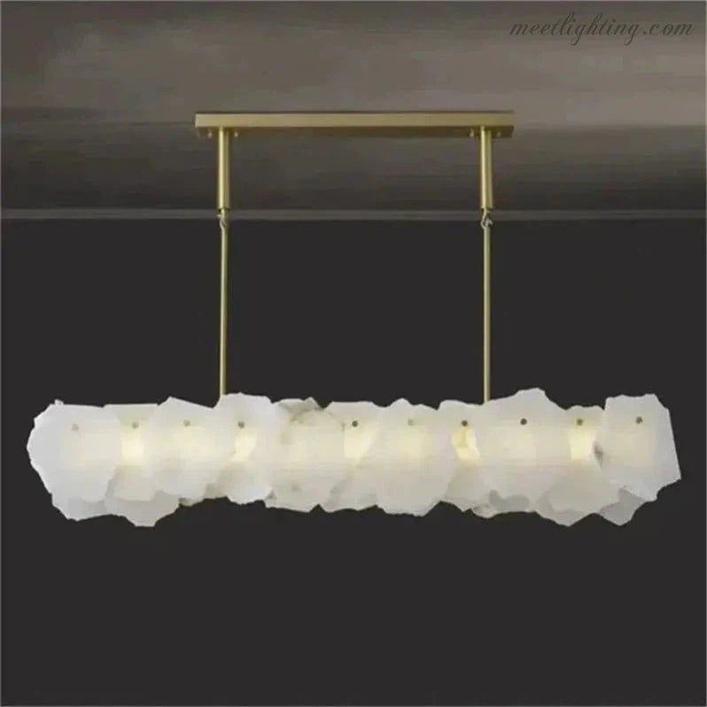 Nasile Alabaster Linear Chandelier (Rod)-Meet Lighting