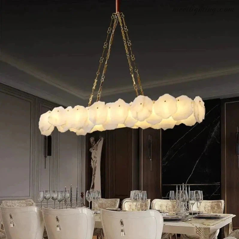 Nasile Linear Alabaster Chandelier Light Fixture-Meet Lighting