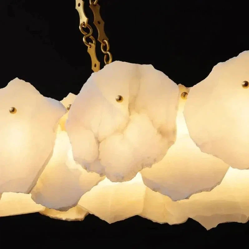 Nasile Linear Alabaster Chandelier Light Fixture-Meet Lighting