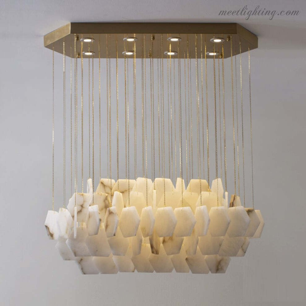 Natural Alabaster Modern Chandelier-Meet Lighting