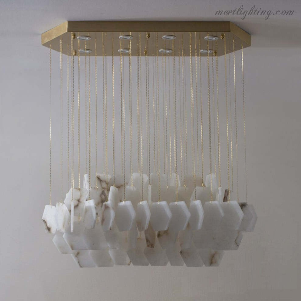 Natural Alabaster Modern Chandelier-Meet Lighting