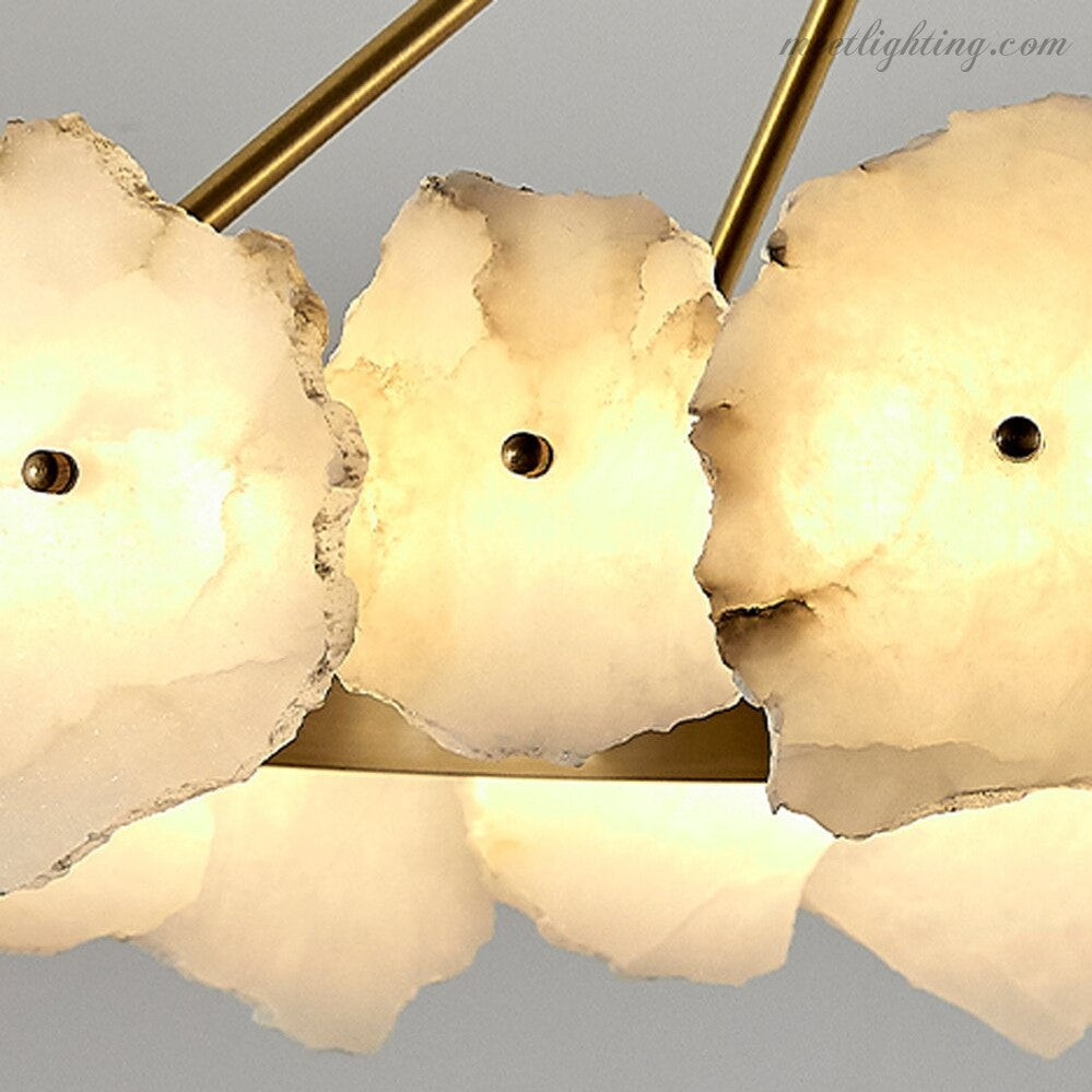 Natural Alabaster Modern Round Chandelier-MEET LIGHTING