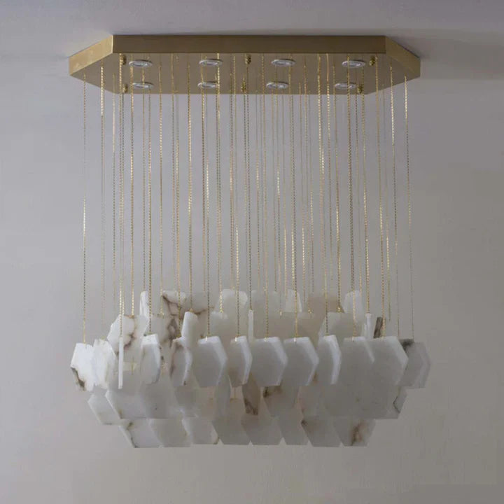 Talen Alabaster Rectangle Chandelier 32"W