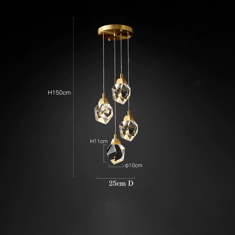 Nicole Crystal Multi-Lights Pendant-Meet Lighting