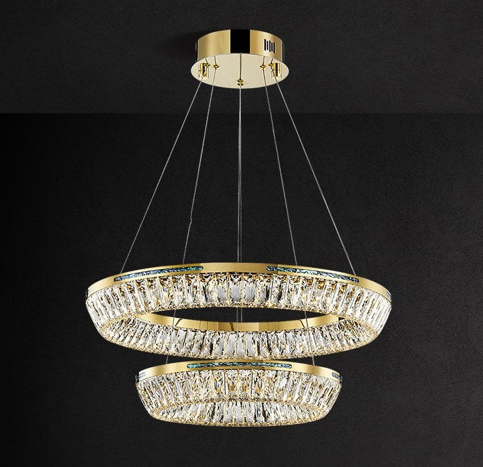 Light Luxury Creative Multi-layer Shell Crystal Art Chandelier for Living/Dining Room-MEET LIGHTING