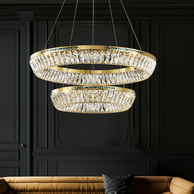 Light Luxury Creative Multi-layer Shell Crystal Art Chandelier for Living/Dining Room-MEET LIGHTING