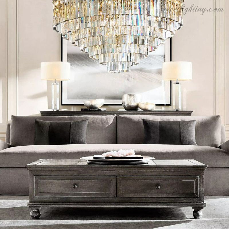 Odeom 3-Layer Crystal Round Chandelier 20"-Meet Lighting