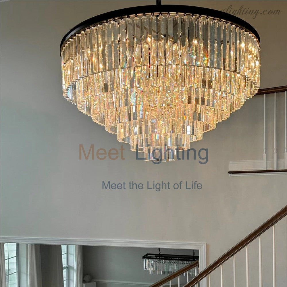 Odeom 7-Layer Crystal Round Chandelier 44"-Meet Lighting