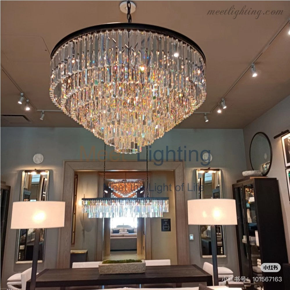 Odeom 7-Layer Crystal Round Chandelier 44"-Meet Lighting