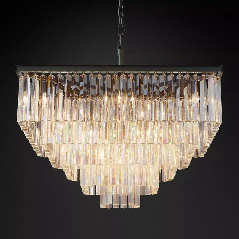 Odeom 5-Layer Crystal Square Chandelier 34"-MEET LIGHTING