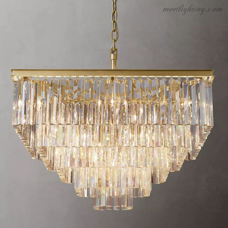 Odeom 5-Layer Crystal Square Chandelier 34"-Meet Lighting