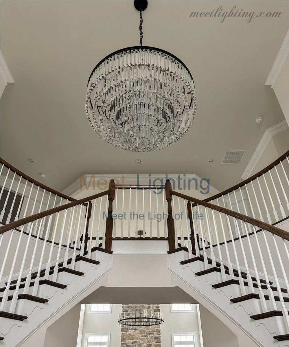 Odeom 7-Layer Crystal Round Chandelier 44"-Meet Lighting