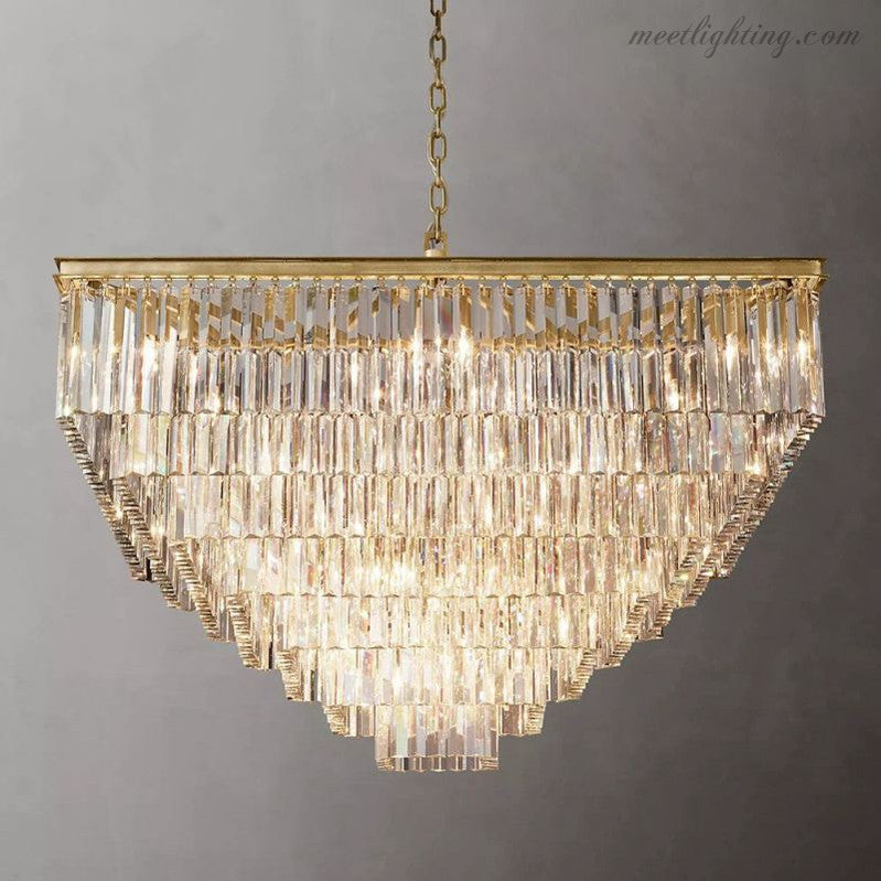 Odeom 7-Layer Crystal Square Chandelier 47"-Meet Lighting