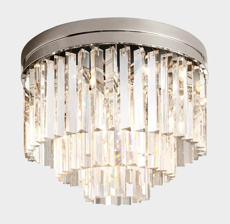 Odeon Crystal Multi-Layer Round Ceiling 20" 32"-Meet Lighting