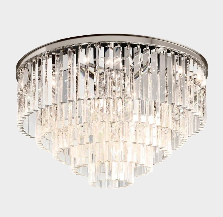 Odeon Crystal Multi-Layer Round Ceiling 20" 32"-Meet Lighting