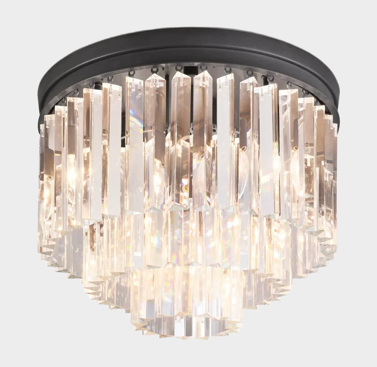 Odeon Crystal Multi-Layer Round Ceiling 20" 32"-Meet Lighting