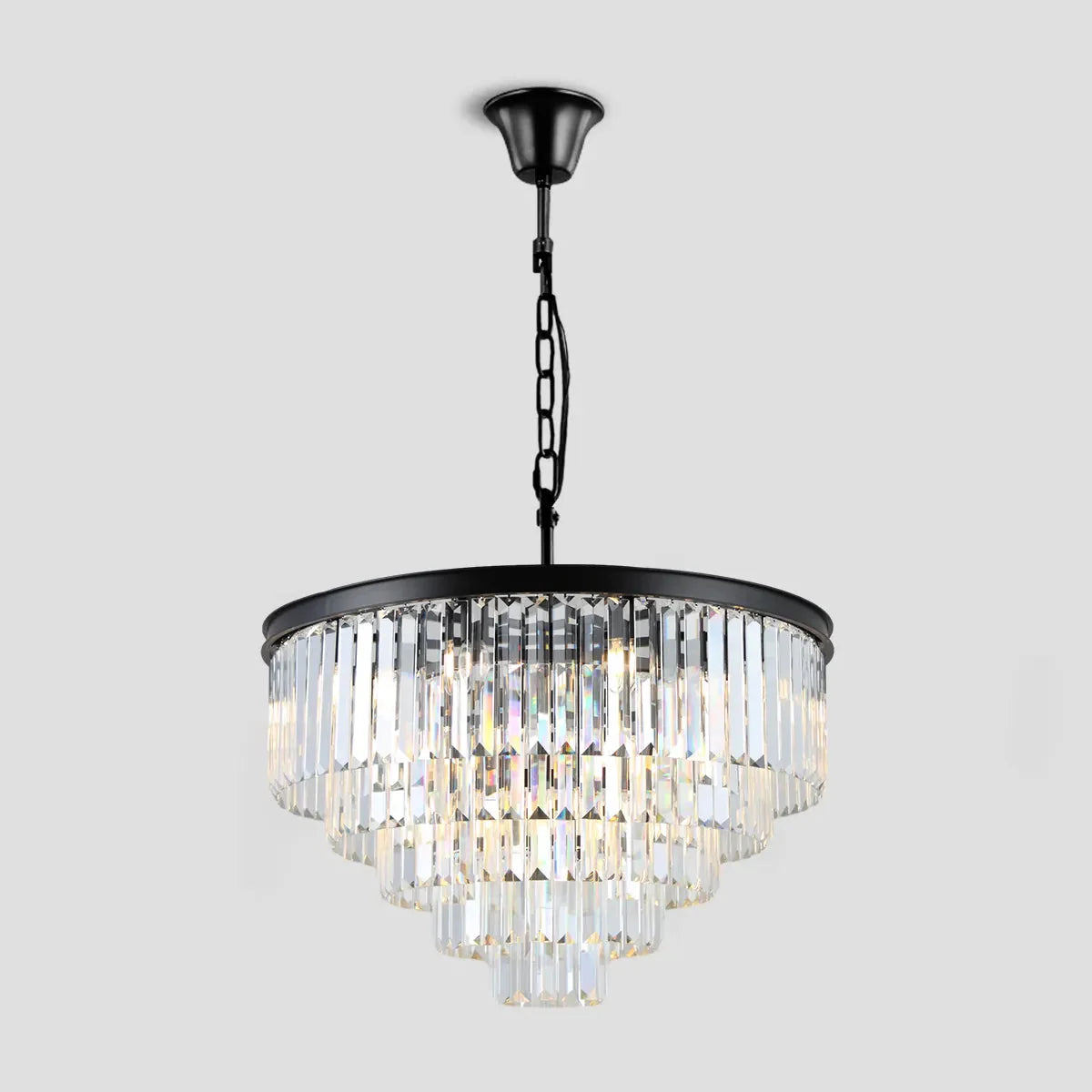 Odeom Crystal Multi-Layer Round Chandelier-MEET LIGHTING
