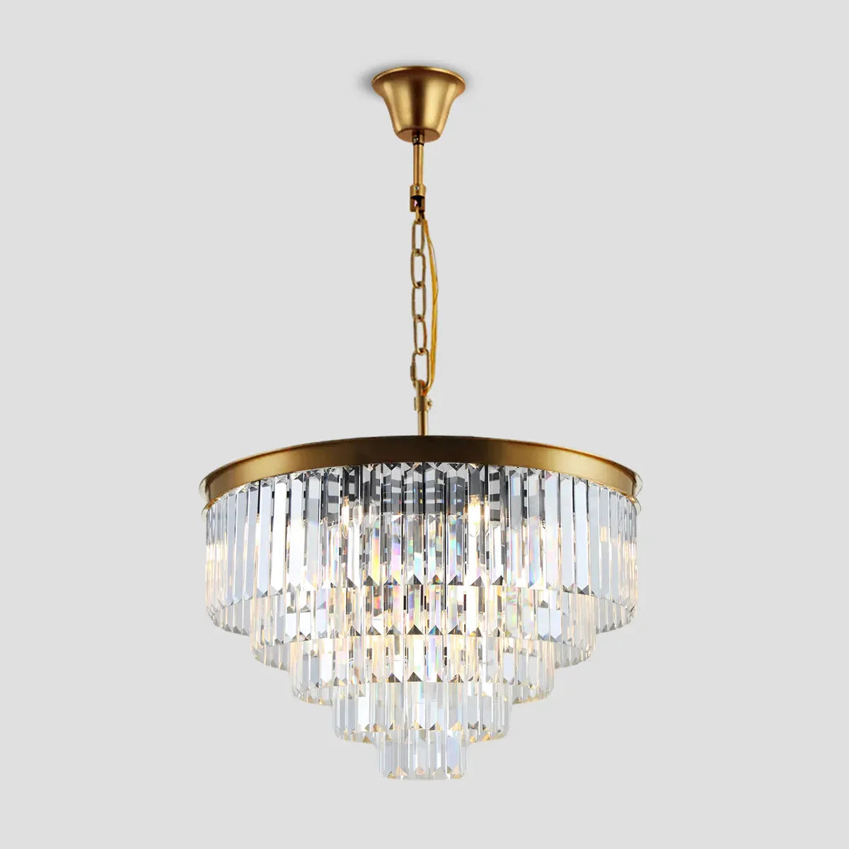 Odeom Crystal Multi-Layer Round Chandelier-MEET LIGHTING
