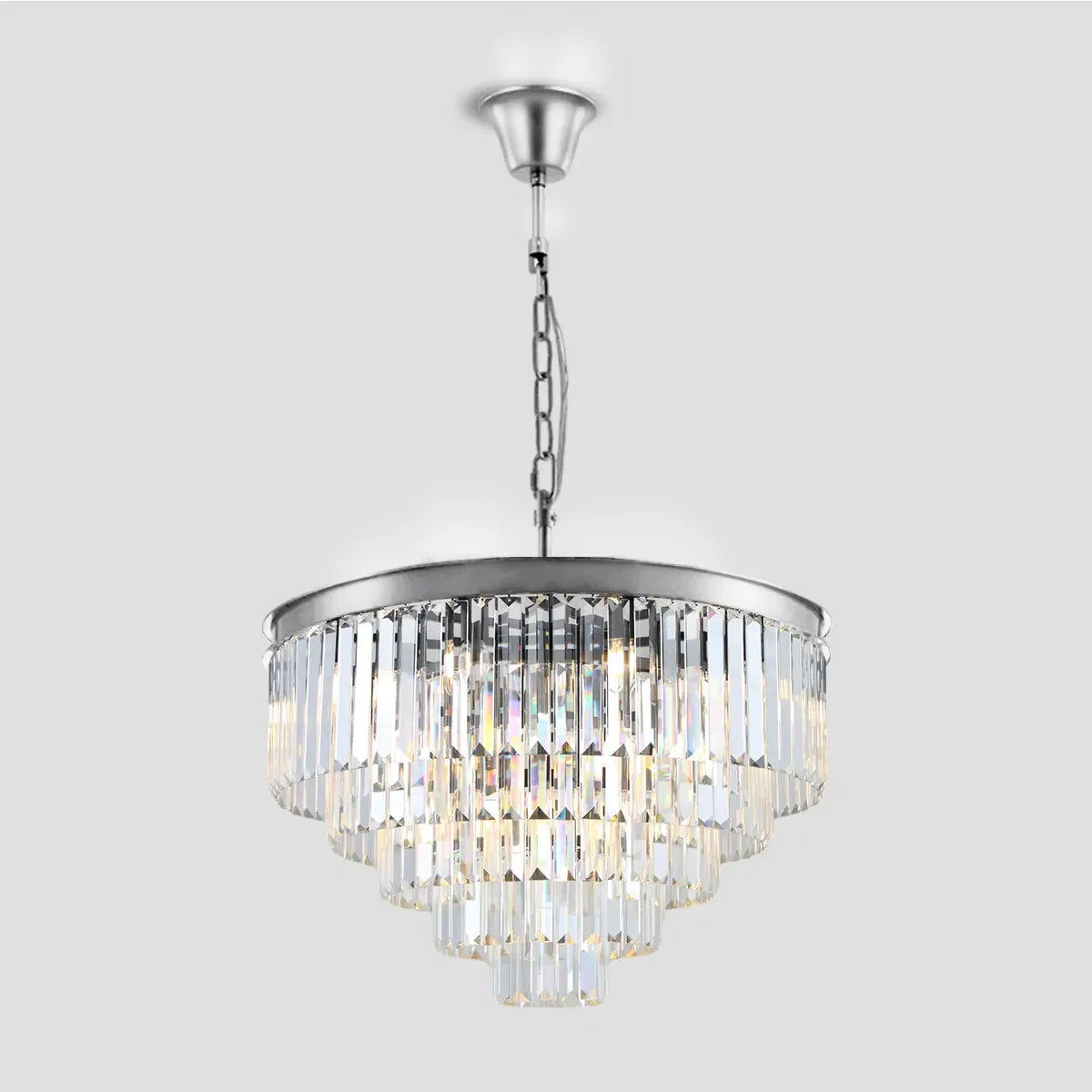 Odeom Crystal Multi-Layer Round Chandelier-MEET LIGHTING