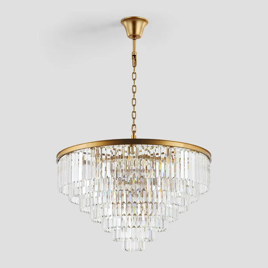 Odeon Crystal Multi-Layer Round Chandelier-Meet Lighting