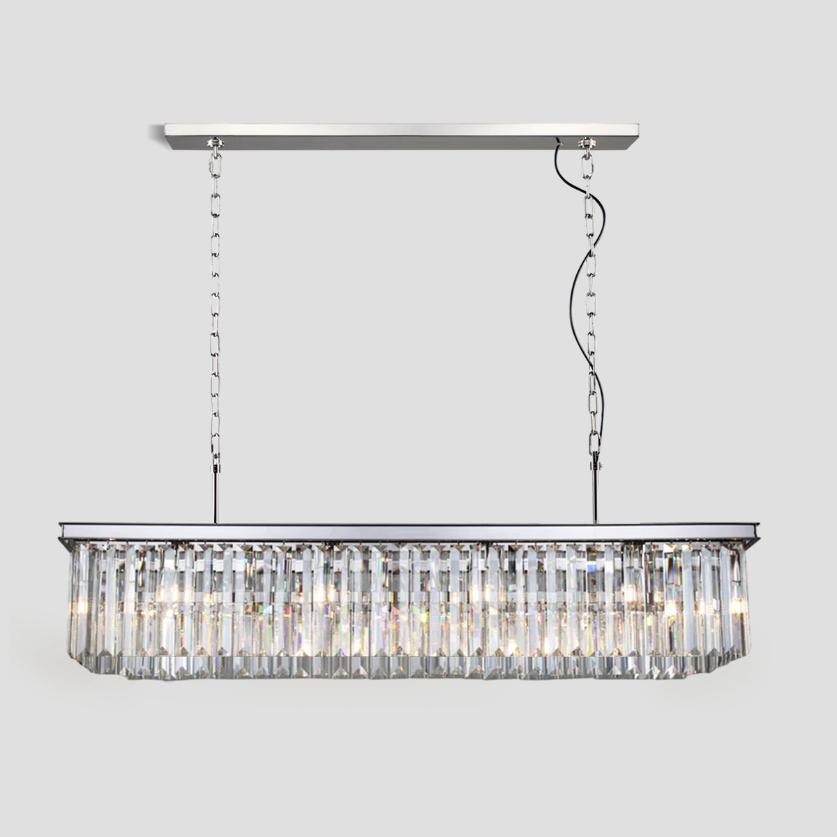 Odeom Crystal Rectangular Chandelier 59“-MEET LIGHTING