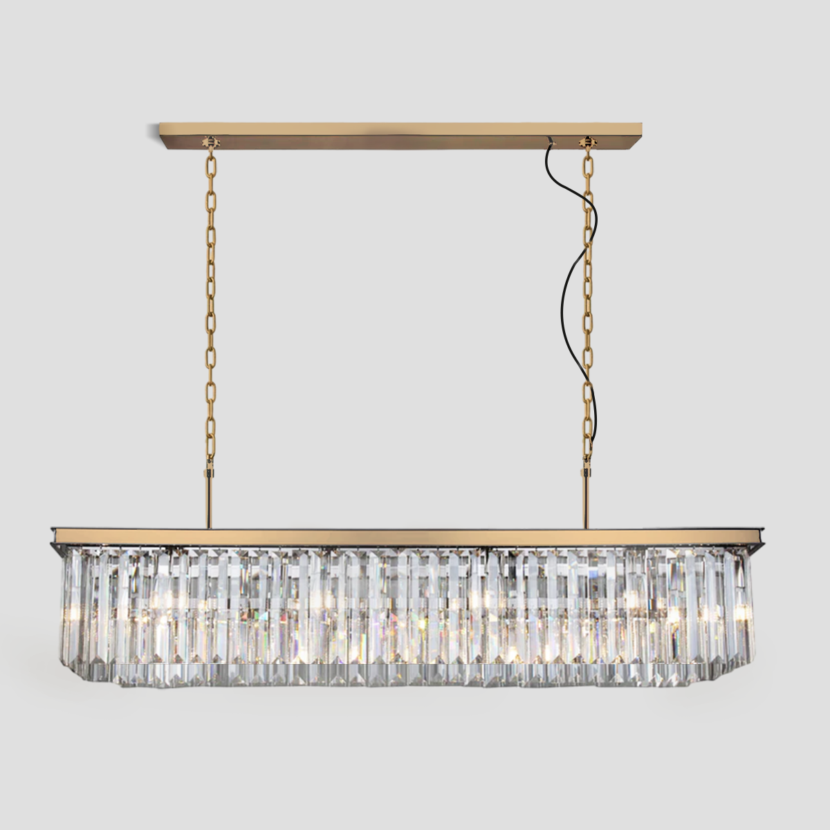 Odeon Crystal Rectangular Chandelier 59“-Meet Lighting