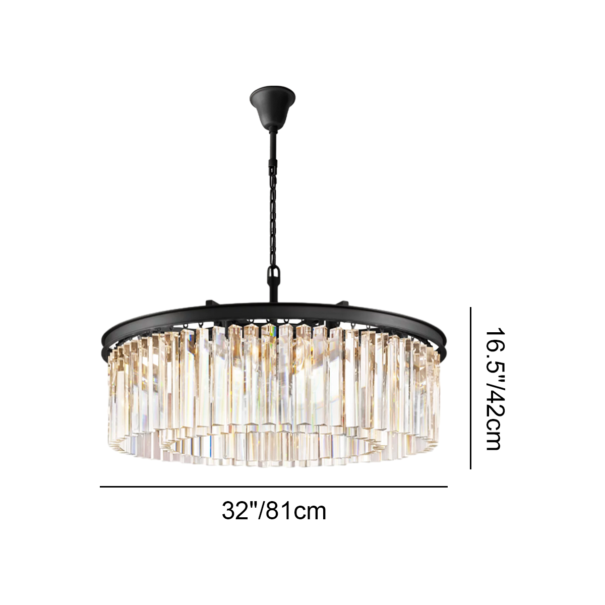 Odeon Crystal Round Chandelier 32"-Meet Lighting