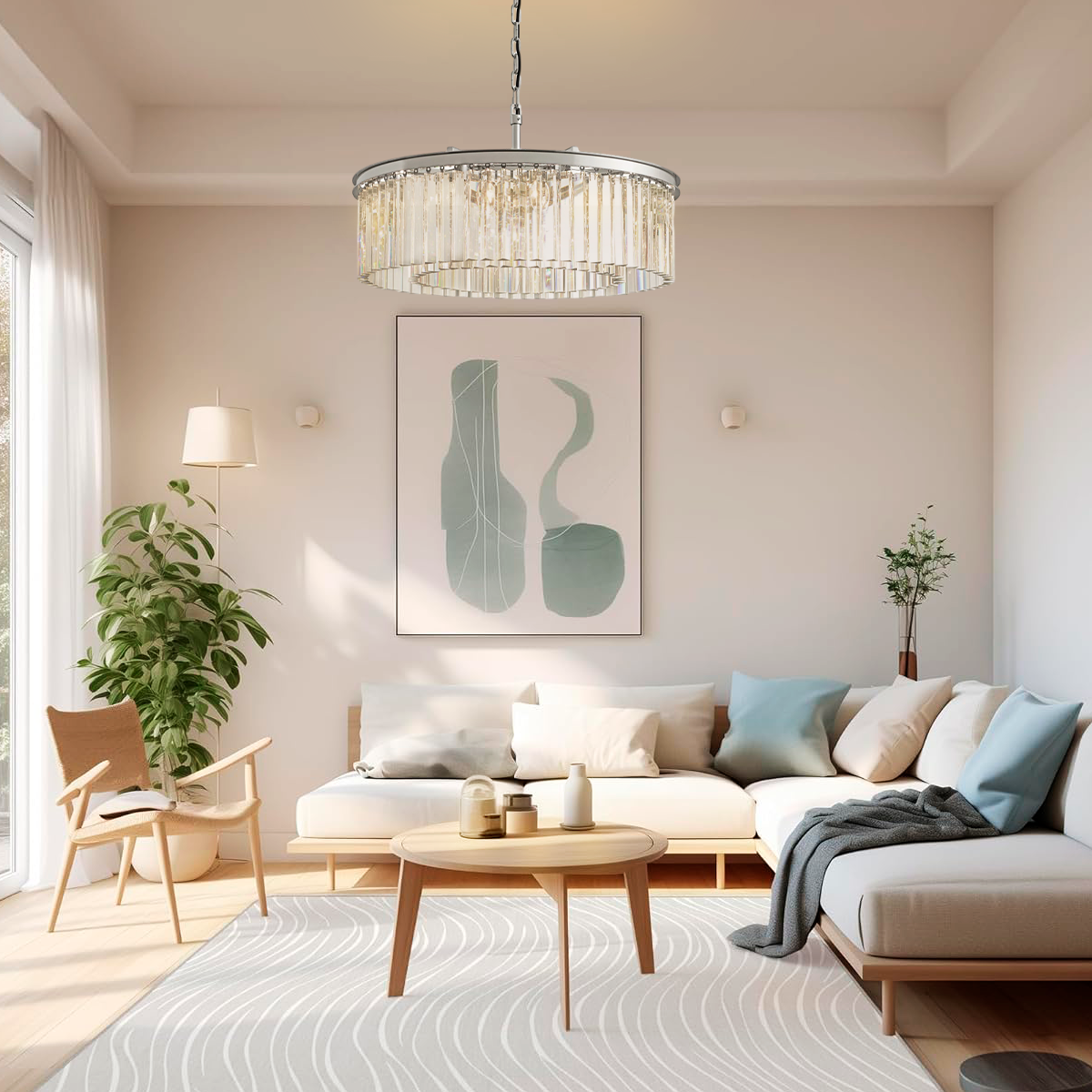 Odeom Crystal Round Chandelier 32"-MEET LIGHTING