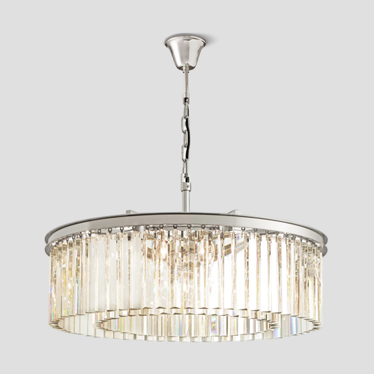 Odeon Crystal Round Chandelier 32"-Meet Lighting