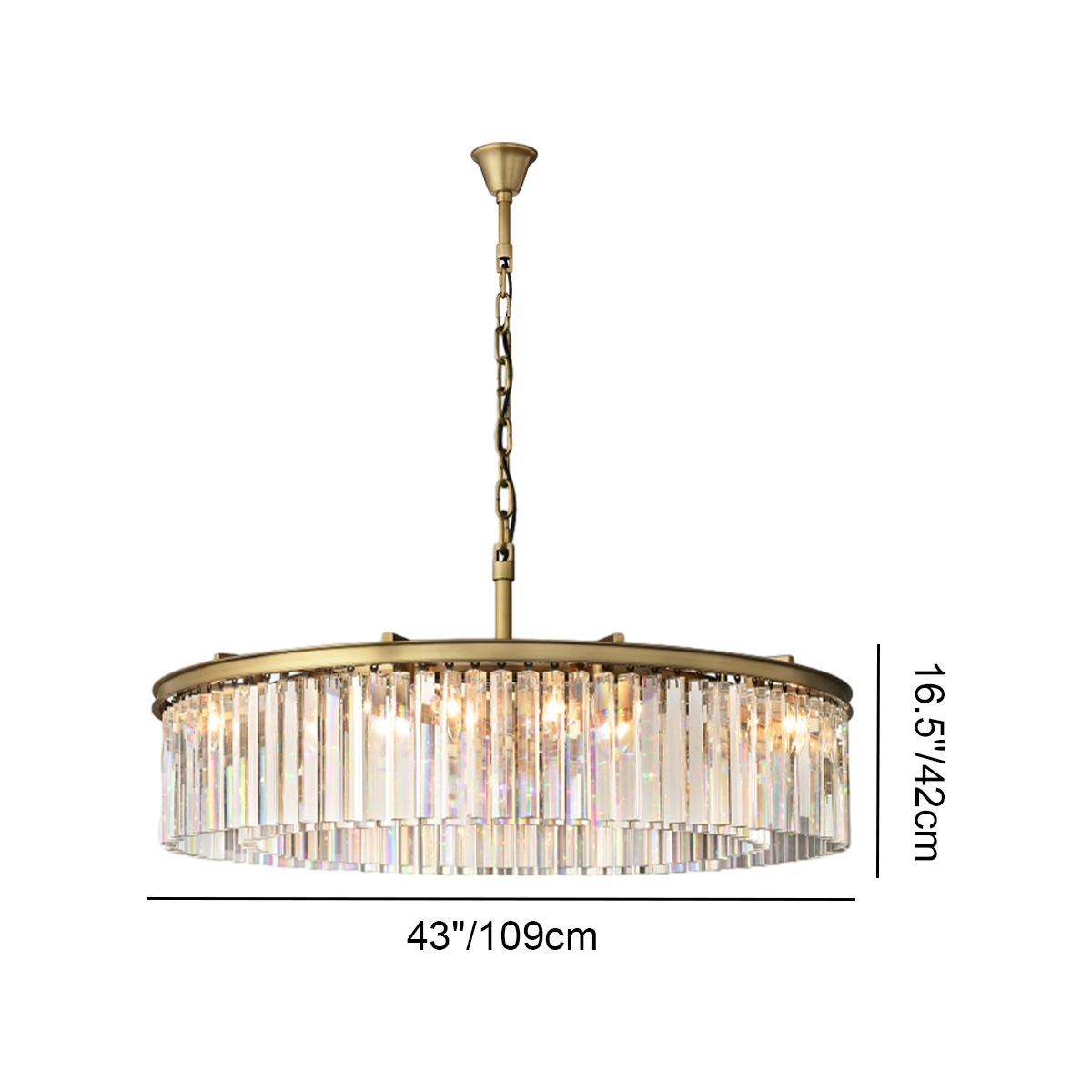 Odeon Crystal Round Chandelier 43"-Meet Lighting