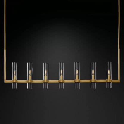 Olivia Linear Chandelier Art Blown Glass 59" chandeliers for dining room,chandeliers for stairways,chandeliers for foyer,chandeliers for bedrooms,chandeliers for kitchen,chandeliers for living room Rbrights Lacquered Brass  