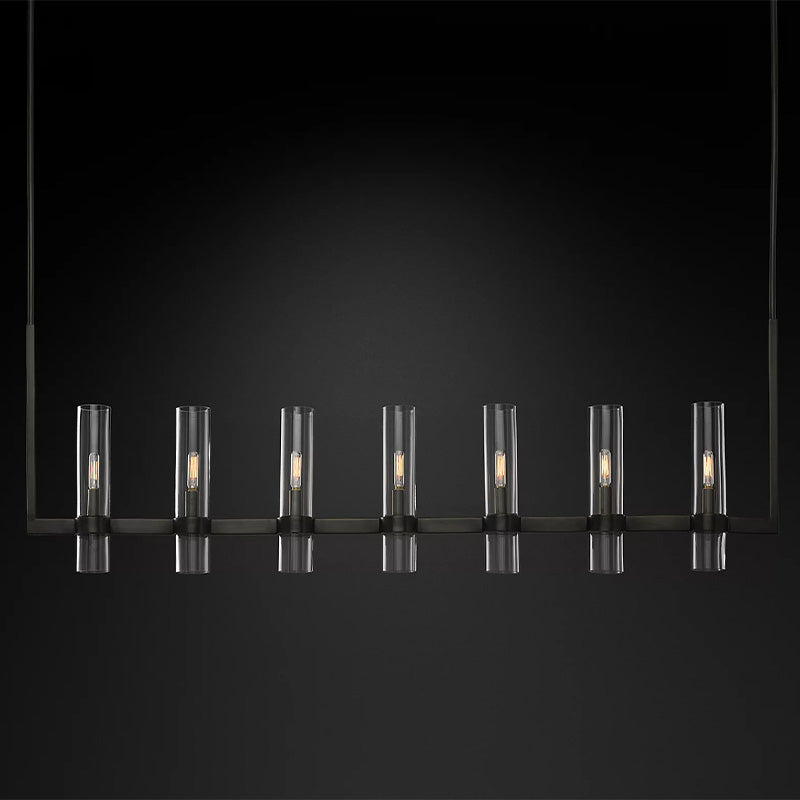 Olivia Linear Chandelier Art Blown Glass 59" chandeliers for dining room,chandeliers for stairways,chandeliers for foyer,chandeliers for bedrooms,chandeliers for kitchen,chandeliers for living room Rbrights Matte Black  