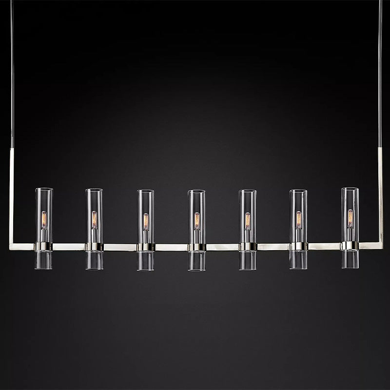 Olivia Linear Chandelier Art Blown Glass 59" chandeliers for dining room,chandeliers for stairways,chandeliers for foyer,chandeliers for bedrooms,chandeliers for kitchen,chandeliers for living room Rbrights Polished Nickel  