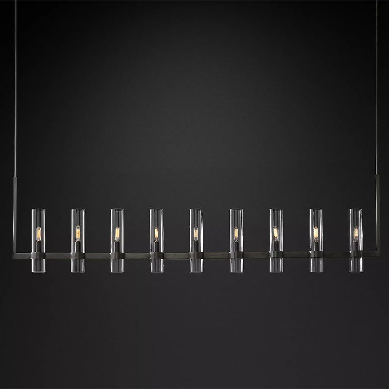 Olivia Linear Chandelier Art Blown Glass 71" chandeliers for dining room,chandeliers for stairways,chandeliers for foyer,chandeliers for bedrooms,chandeliers for kitchen,chandeliers for living room Rbrights Matte Black  