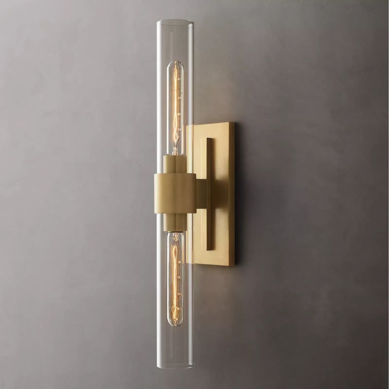 Olivia Linear Wall Sconce Art Blown Glass 23"H wall sconce for bedroom,wall sconce for dining room,wall sconce for stairways,wall sconce for foyer,wall sconce for bathrooms,wall sconce for kitchen,wall sconce for living room Rbrights Lacquered Brass  