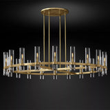 Olivia Round Chandelier Art Blown Glass 60" chandeliers for dining room,chandeliers for stairways,chandeliers for foyer,chandeliers for bedrooms,chandeliers for kitchen,chandeliers for living room Rbrights Lacquered Brass  