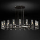 Olivia Round Chandelier Art Blown Glass 60" chandeliers for dining room,chandeliers for stairways,chandeliers for foyer,chandeliers for bedrooms,chandeliers for kitchen,chandeliers for living room Rbrights Matte Black  
