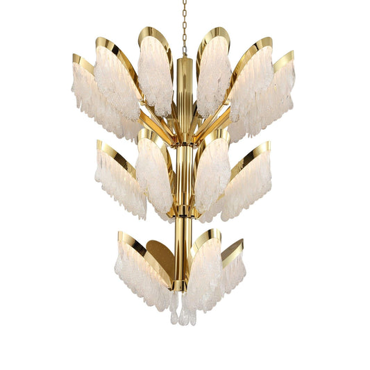 Palm-Villa Murano Glass Wide Foyer Chandelier-Meet Lighting